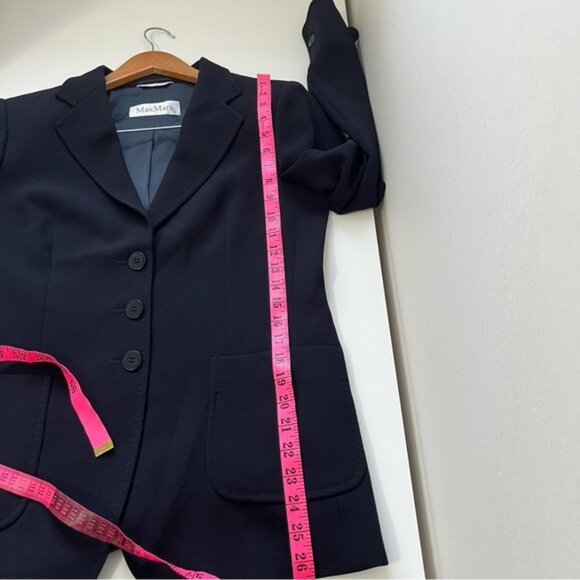 MAX MARA 3 Button Classic Black Blazer US 10 - Picture 7 of 7